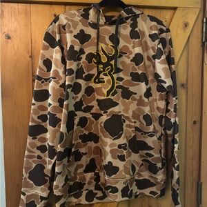 Browning Camouflage Hoodie with Yellow Logo
